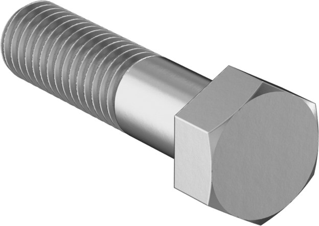Hex Bolt, 1/2"-13 x 2", Partially Threaded, Carbon Steel, Clear Zinc