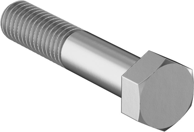 Hex Bolt, 3/8"-16 x 2", Partially Threaded, Carbon Steel, Clear Zinc