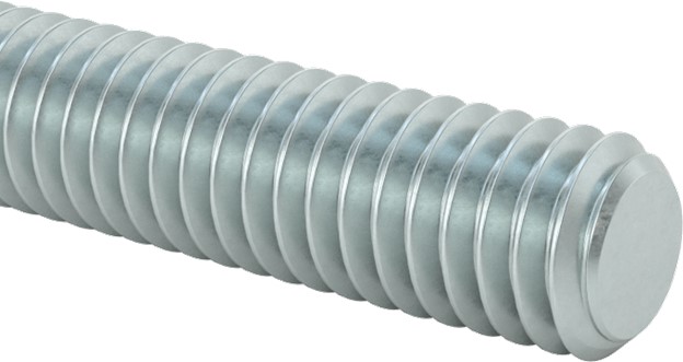 Stud, 5/16"-18 x 6", Carbon Steel, Clear Zinc