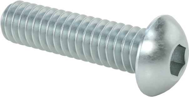 Hex Button Head Screw, 1/4"-20 x 1", Alloy Steel, Clear Zinc