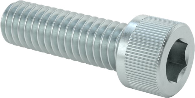 Socket Head Cap Screw, 5/16"-18 x 1", Carbon Steel, Clear Zinc