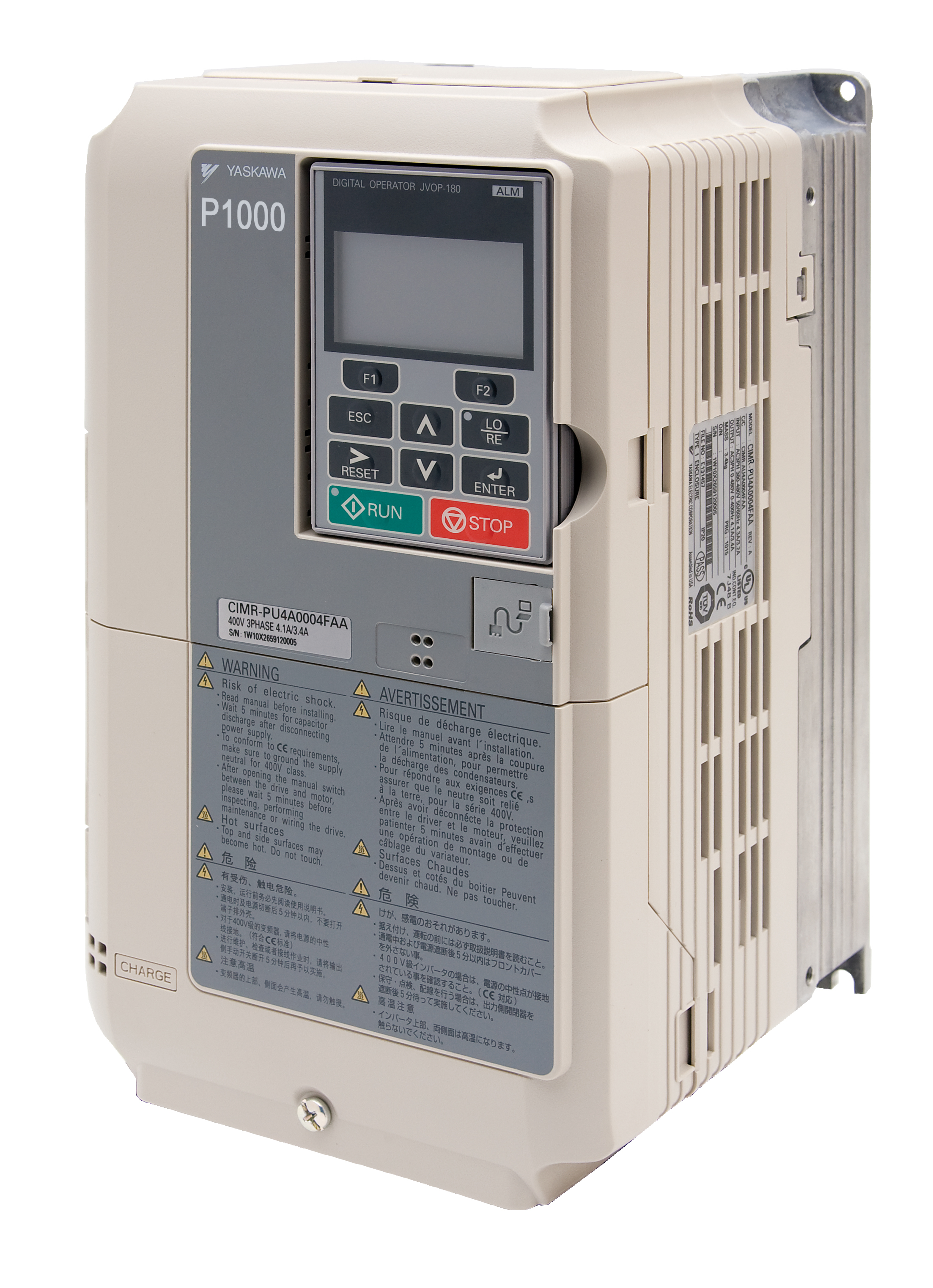 Variable Frequency Drive, 3-phase, 480V, 4.1A, 2 HP, IP20/NEMA Type 1 Enclosure