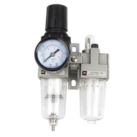 Filter/Regulator/Lubricator Combination, 1/4" NPT, 5 um Filter