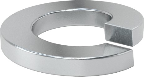 Washer, Helical Spring Lock, 5/16" Bolt Size, 0.322 ID x 0.583 OD x 0.078, Carbon Steel, Mechanical Zinc