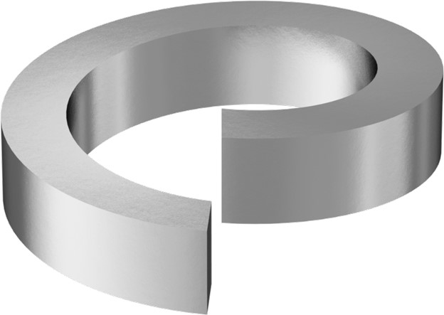 Washer, Helical Spring Lock, 5/16" Bolt Size, 0.322 ID x 0.457 OD x 0.094, Carbon Steel, Mechanical Zinc