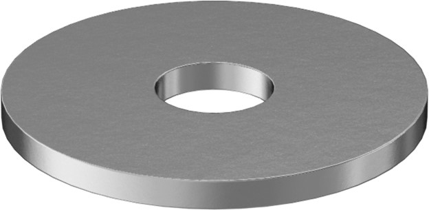 Washer, Flat, 1/4" Bolt Size, 0.281 ID x 1.000 OD x 0.063, Carbon Steel, Clear Zinc