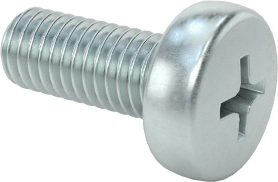Phillips Pan Head Screw, M5-0.8 x 12mm, Carbon Steel, Clear Zinc