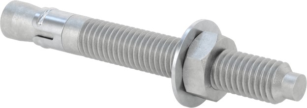 Stud Anchor, 1/2"-13 x 4-1/4", Carbon Steel, Clear Zinc