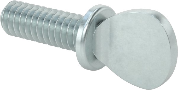 Thumb Screw, Regular, Type A, 1/4"-20 x 3/4", Carbon Steel, Clear Zinc