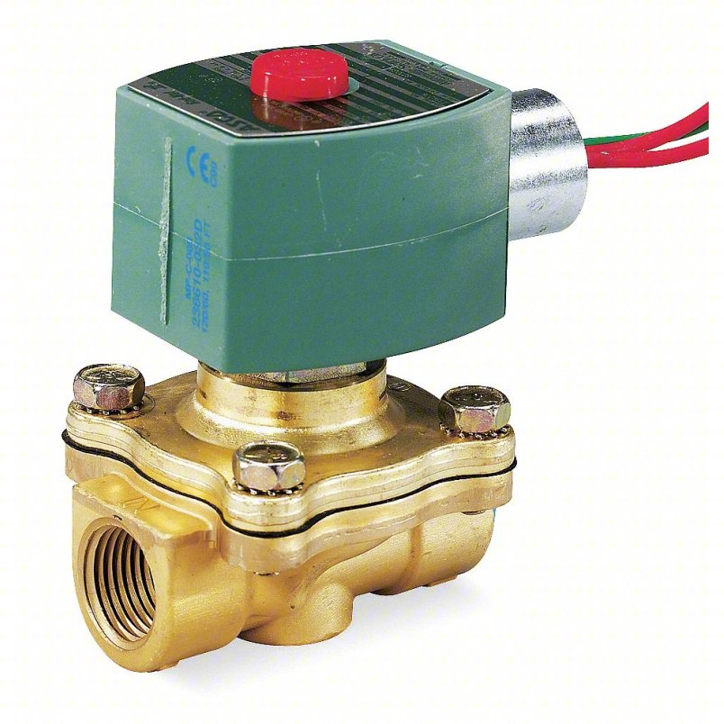Solenoid Valve, 2-Way, Normally Closed, 3/8" Pipe Size, 110V AC/120V AC, Watertight