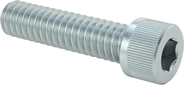 Socket Head Cap Screw, 1/4"-20 x 1", Carbon Steel, Clear Zinc