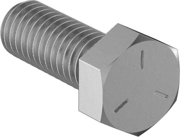 Hex Bolt, 3/8"-16 x 1", Carbon Steel, Clear Zinc