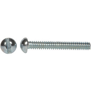 Slotted Round Head Screw, 5/16"-18 x 2-3/4", Carbon Steel, Clear Zinc