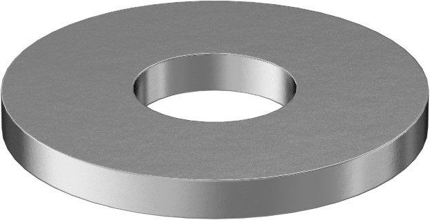Washer, Flat, 1/4" Bolt Size, 0.313 ID x 0.734 OD x 0.065, Carbon Steel, Clear Zinc