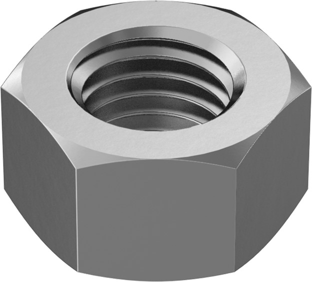 Hex Nut, 3/4"-10, Carbon Steel, Clear Zinc