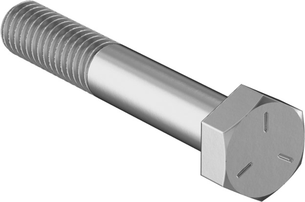 Hex Bolt, 5/16"-18 x 2", Partially Threaded, Carbon Steel, Clear Zinc