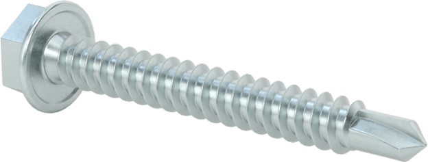 Drilling Screw, Hex Head, #10-16 x 1-1/2", #3 Drill Tip, Carbon Steel, Clear Zinc