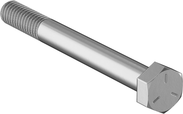 Hex Bolt, 5/16"-18 x 3", Partially Threaded, Carbon Steel, Clear Zinc