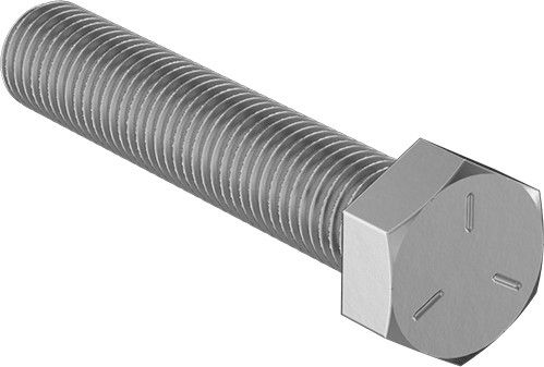 Hex Bolt, 3/4"-10 x 4", Carbon Steel, Clear Zinc