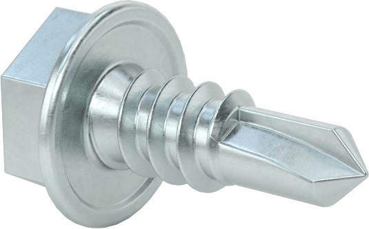 Drilling Screw, Hex Head, #10-16 x 1/2", #2 Drill Tip, Carbon Steel, Clear Zinc