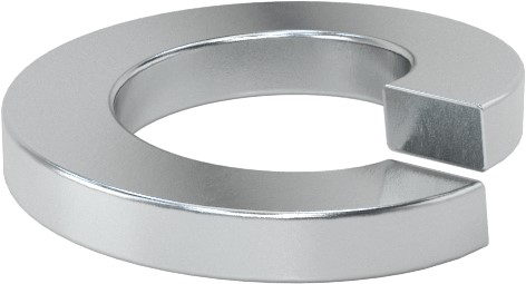 Washer, Helical Spring Lock, 3/8" Bolt Size, 0.385 ID x 0.680 OD x 0.094, Carbon Steel, Mechanical Zinc