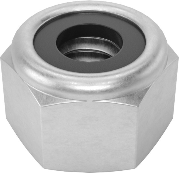 Lock Nut, NE Nylon Insert, 1/4"-20, Carbon Steel, Clear Zinc