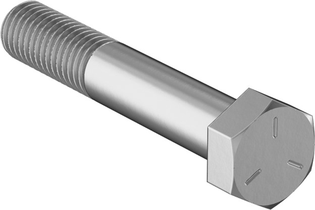 Hex Bolt, 1/2"-13 x 3", Partially Threaded, Carbon Steel, Clear Zinc