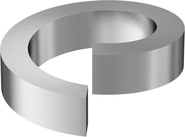 Washer, Helical Spring Lock, 3/8" Bolt Size, 0.385 ID x 0.550 OD x 0.125, Carbon Steel, Mechanical Zinc