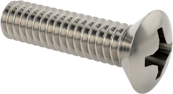 Phillips Oval Head Screw, 1/4"-20 x 1", Carbon Steel, Clear Zinc
