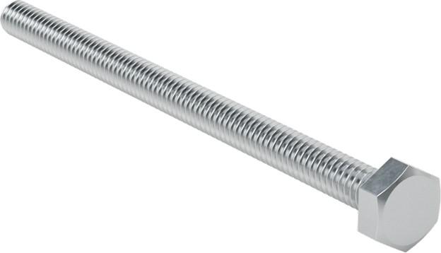 Hex Bolt, 1/4"-20 x 4", Carbon Steel, Clear Zinc