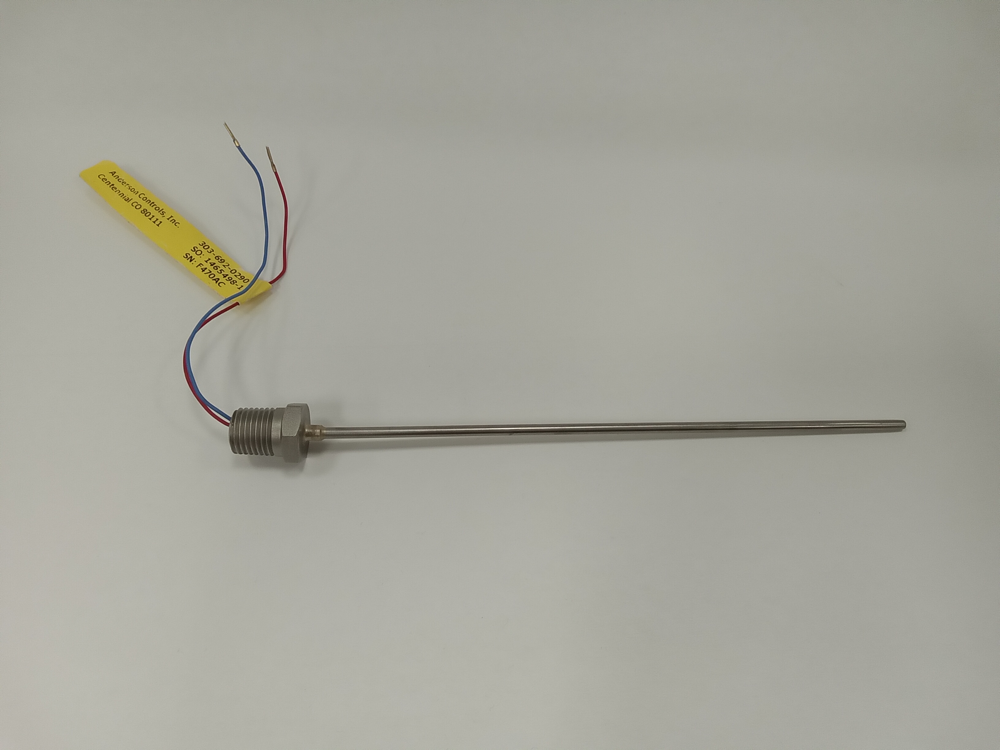Thermocouple, Probe, 1/8" OD x 7" Length Sheath, 1/4" M-NPT, SS