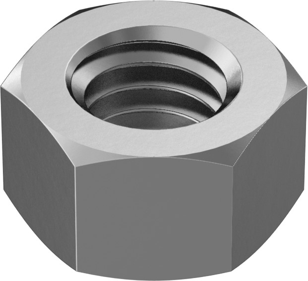 Hex Nut, 3/8"-16, Carbon Steel, Clear Zinc